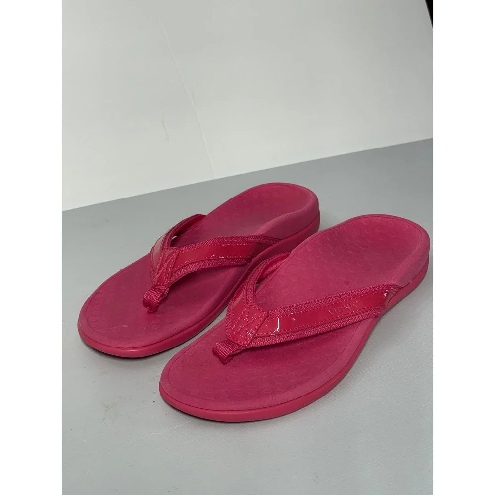 Vionic Tide II Pink Orthotic Flip Flop Sandals Womens 7 Orthaheel Thong TVW1002